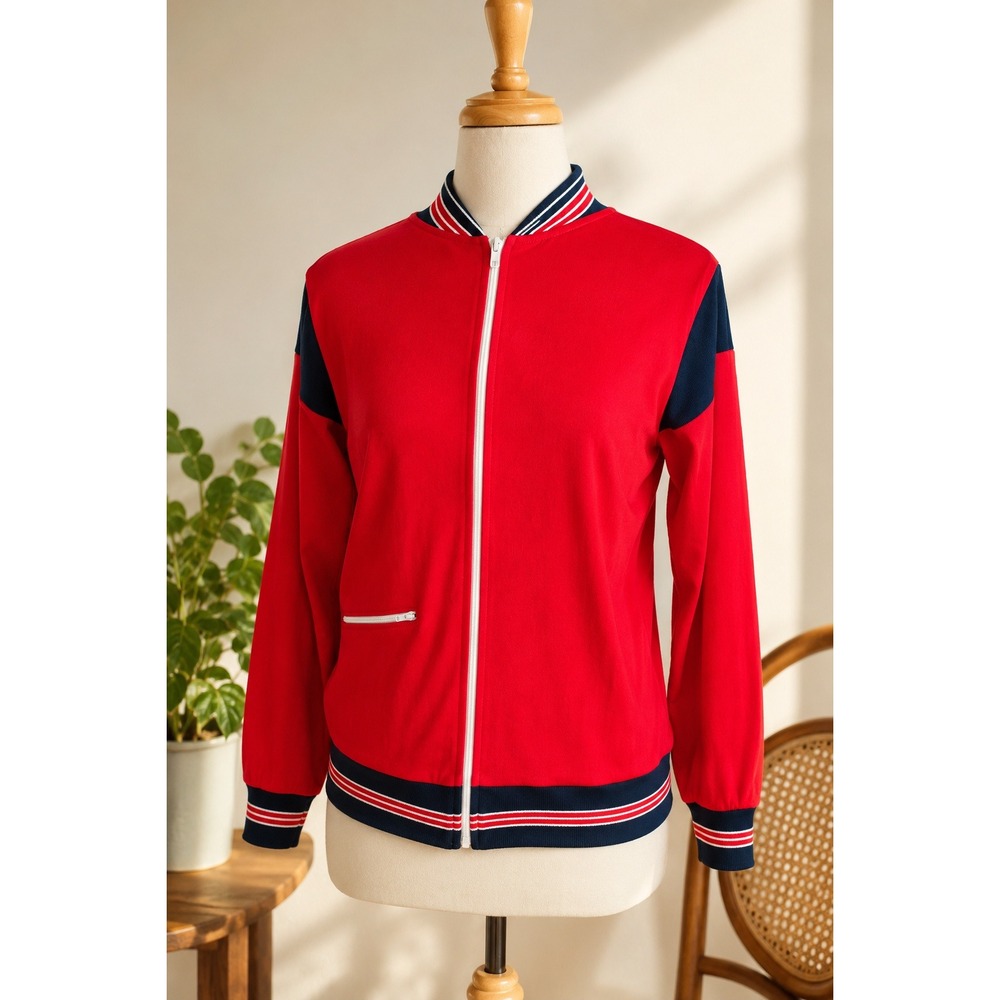 Vintage Wimbledon Official‎ Licensed Tennis Track Jacket Made in Korea M Preppy